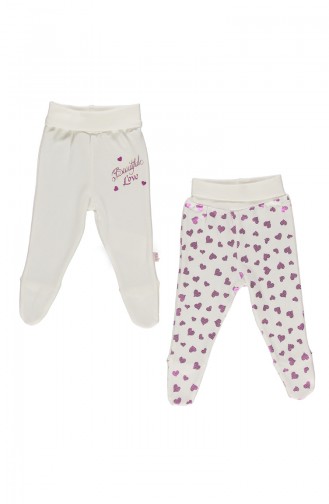 Bebetto Cotton Footed Pants 2 Pcs T1443-Pmb Pink 1443PMB