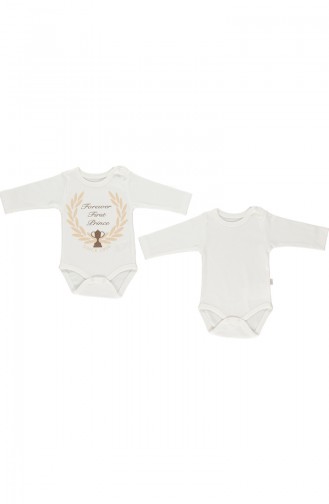 Bebetto Combing Long Sleeved Bodysuit 2 T1450-B Beige 1450BJ