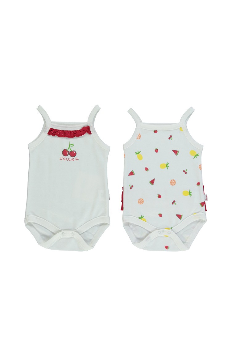 Organicera Pamuklu Kiz Bebek Ip Askili Body Acik Sari