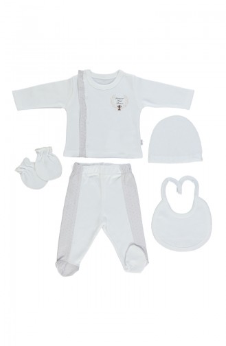 ببيتو طقم ملابس اطفال لحديثي الولادة عدد 5 قطع  Z511-BJ لون بيج 511-BJ