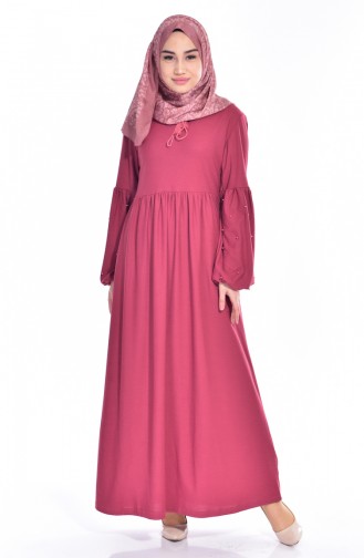 Beli Pleated Pearl Dress 0227-08 Dried Rose 0227-08