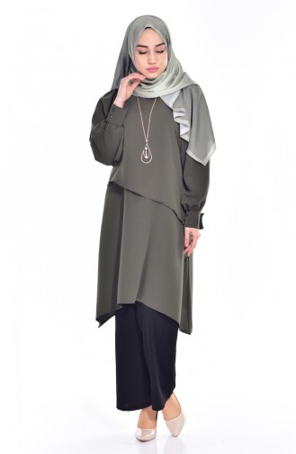 Tunika mit Halskette 8129-01 Khaki 8129-01