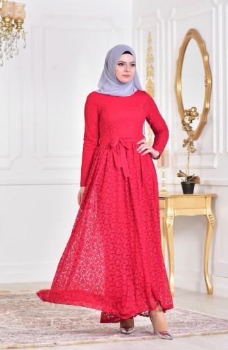 Habillé Hijab Rouge 4138-02