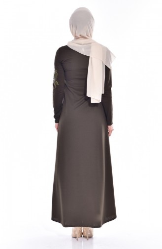 Dark Khaki Hijab Dress 2009-01