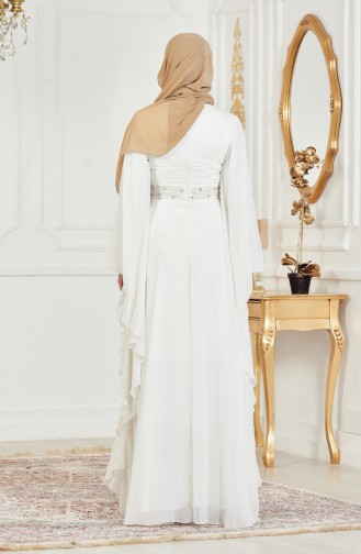 Robe de Soirée Perlées 8211-06 Creme 8211-06