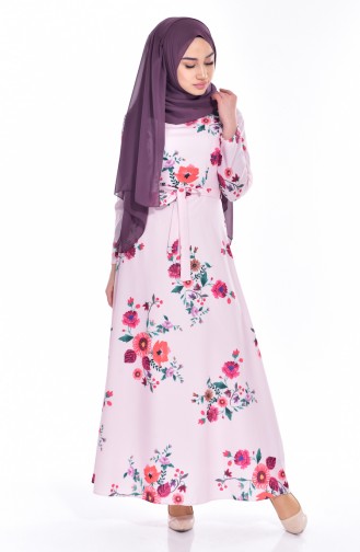 Powder Hijab Dress 4140-02