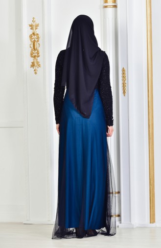 Black Hijab Evening Dress 3833-06