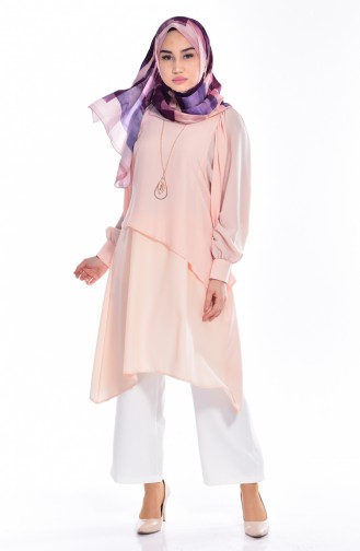 Kolyeli Tunik 8129-07 Somon