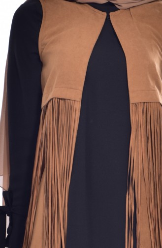 Gilet Daim avec Franges 9285-03 Café au Lait 9285-03