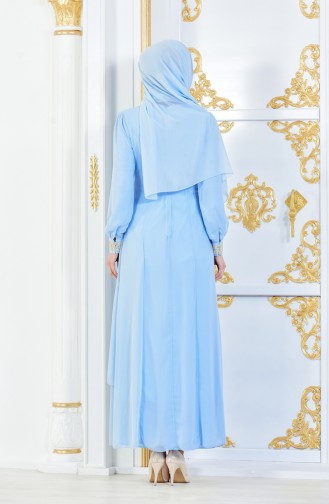 Robe Hijab FY 52221-01 Bleu Glacé 52221-01