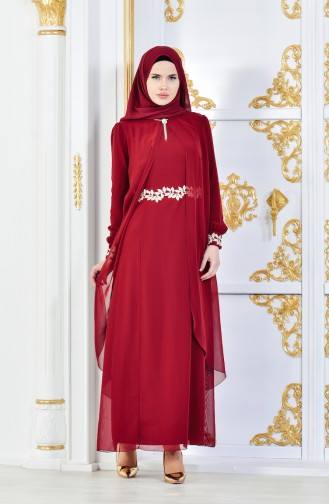 Robe Hijab 52221A-14 Bordeaux Foncé 52221A-14