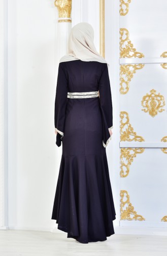 Black Hijab Evening Dress 81540-01
