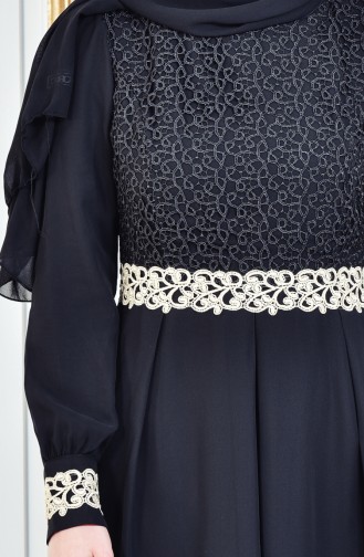 Lace Detail Dress Dress FY 51983-07 Black 51983-07