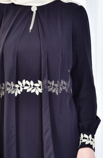 Schwarz Hijab Kleider 52221A-03