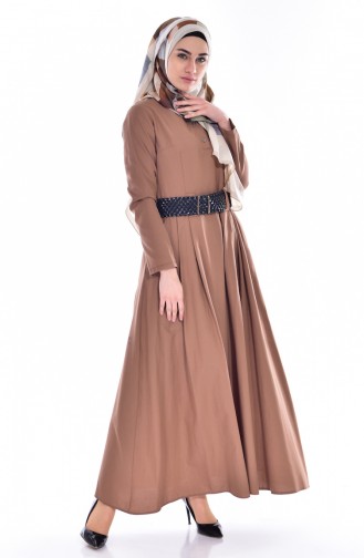 Camel Hijab Dress 2913-08