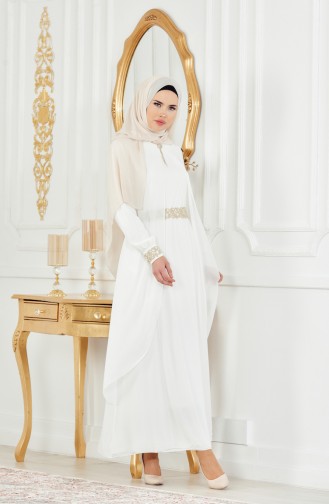 Ecru Hijab Dress 52221-22