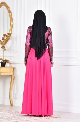 Fuchsia Hijab Evening Dress 1713288-01