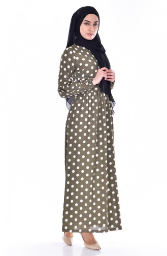 Khaki Hijab Dress 5208-03