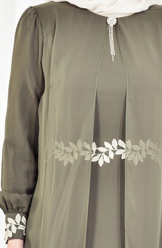 Khaki Hijab Dress 52221A-08