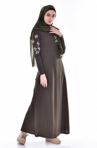 Dark Khaki Hijab Dress 2008-03