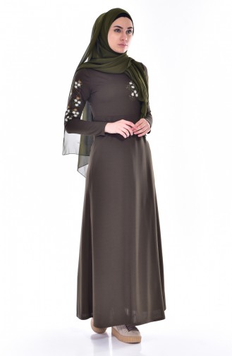 Dark Khaki Hijab Dress 2008-03