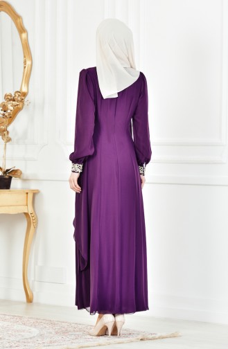 Robe Hijab Pourpre Foncé 52221-23