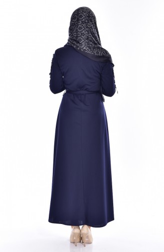 فستان بتصميم سادة مع تفاصيل من اللؤلؤ و الدانتيل  1024-06