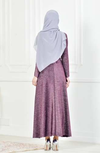 Purple Hijab Evening Dress 4139-02