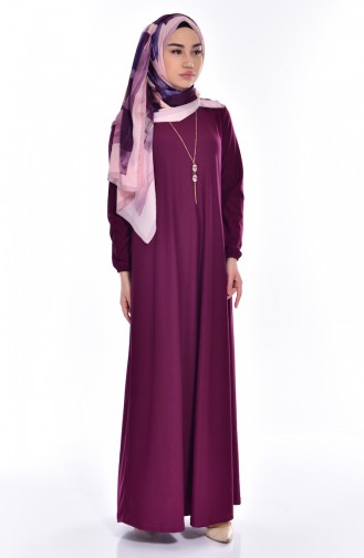 Plum Hijab Dress 5142-05