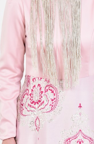 Pink Hijab Evening Dress 1012-01