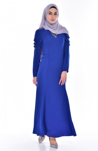 Saxe Hijab Dress 3384-01