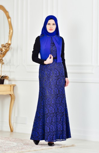 Black Hijab Evening Dress 1713178-02