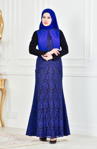 Black Hijab Evening Dress 1713178-02