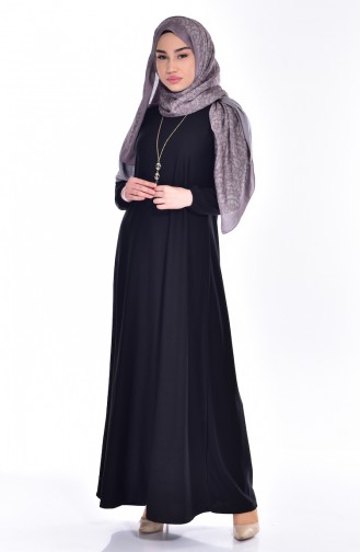 Black Hijab Dress 5142-04