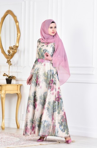 Mink Hijab Evening Dress 1613066-01