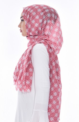 Armine Printed Cotton Shawl 077-023-03 Light Beige Coral 077-023-03