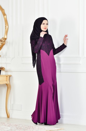 Purple Hijab Evening Dress 1713176-01