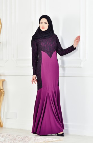Purple Hijab Evening Dress 1713176-01