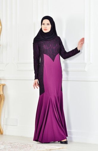 Abendkleid mit Spitzen 1713176-01 Lila 1713176-01