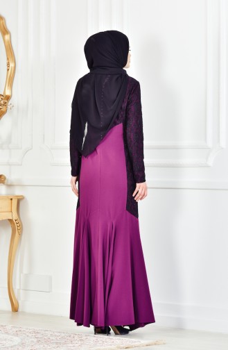 Purple Hijab Evening Dress 1713176-01
