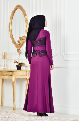 Purple Hijab Evening Dress 1713207-04