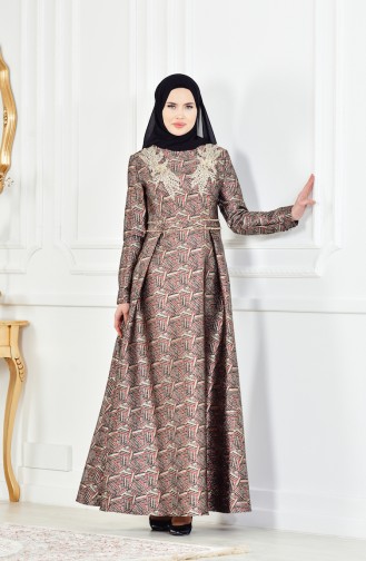 Robe de Soirée a Paillette 8085-01 Siyah Bordeaux 8085-01