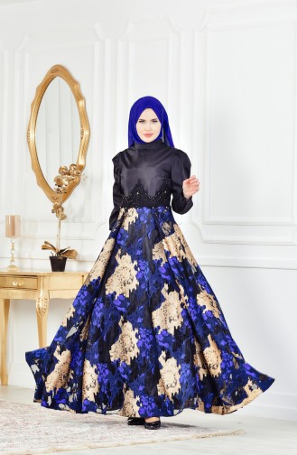 Black Hijab Evening Dress 1713255-02