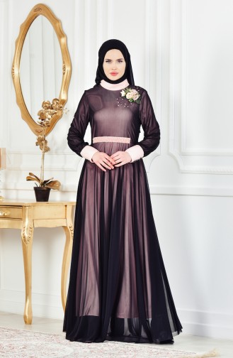 Black Hijab Evening Dress 1713167-03