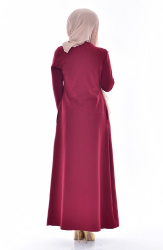 فستان أحمر كلاريت 1005-03