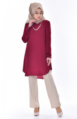Necklace Tunic 0779-03 Claret Red 0779-03