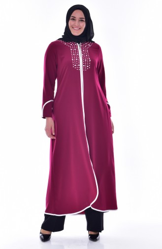 METEX Zippered Abaya 1006-02 Fuchsia 1006-02