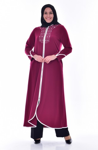 Abaya mit Reißverschluss 1006-02 Fuchsia 1006-02