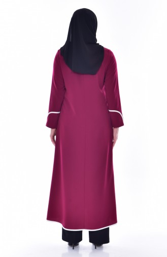 Abaya a Fermeture 1006-02 Fushia 1006-02