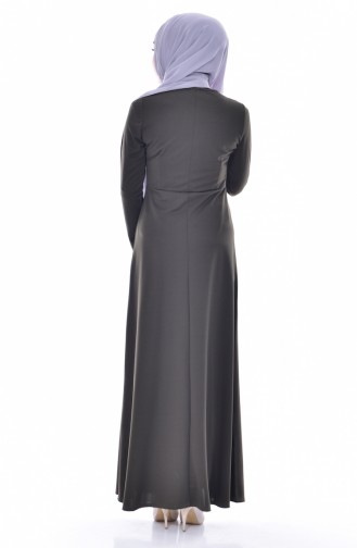 Khaki Hijab Dress 2172-04